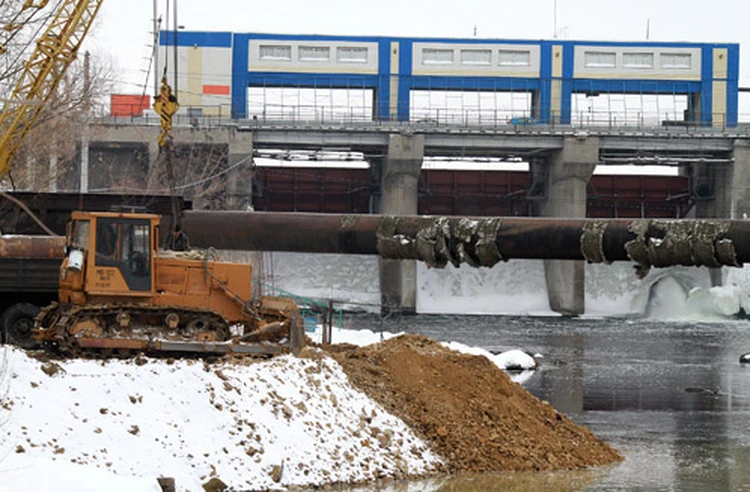 Строительство шершневского водохранилища плотины