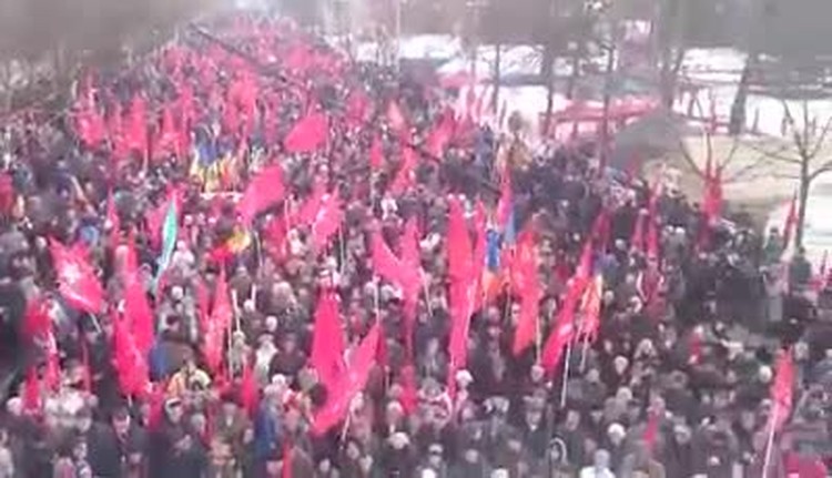 Митинг в Кишиневе: вид сверху. 16 января